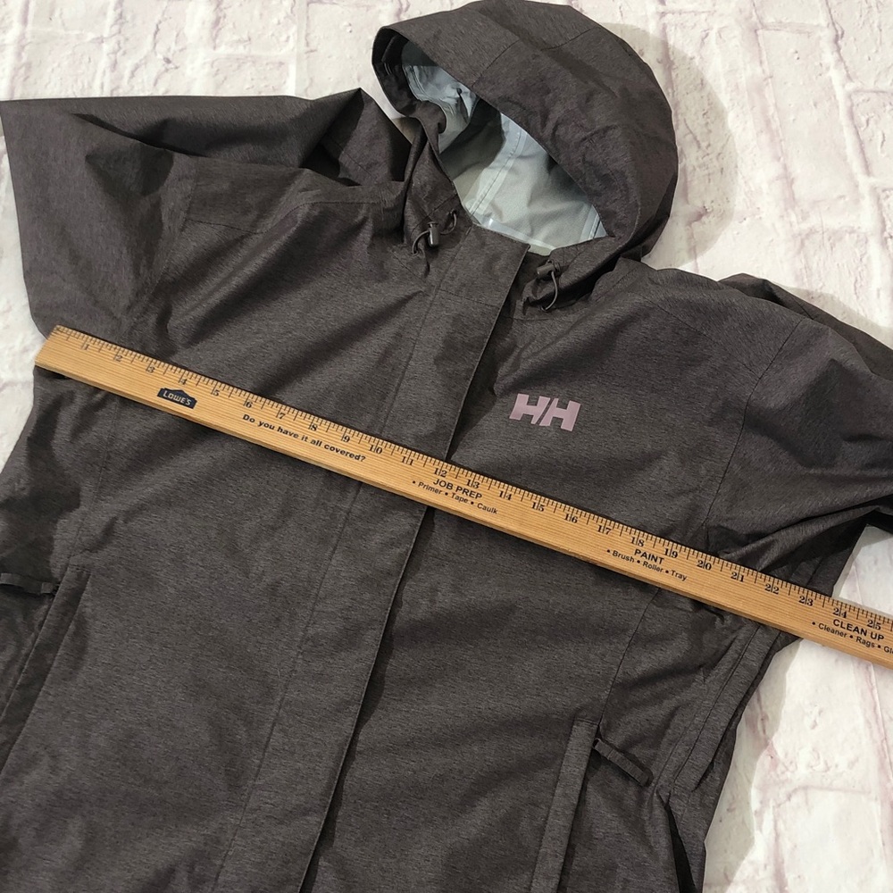 Helly Hansen Greyish purple Hooded Shell rain Jacket with HH Logo XL/TG NWOT - Picture 14 of 16